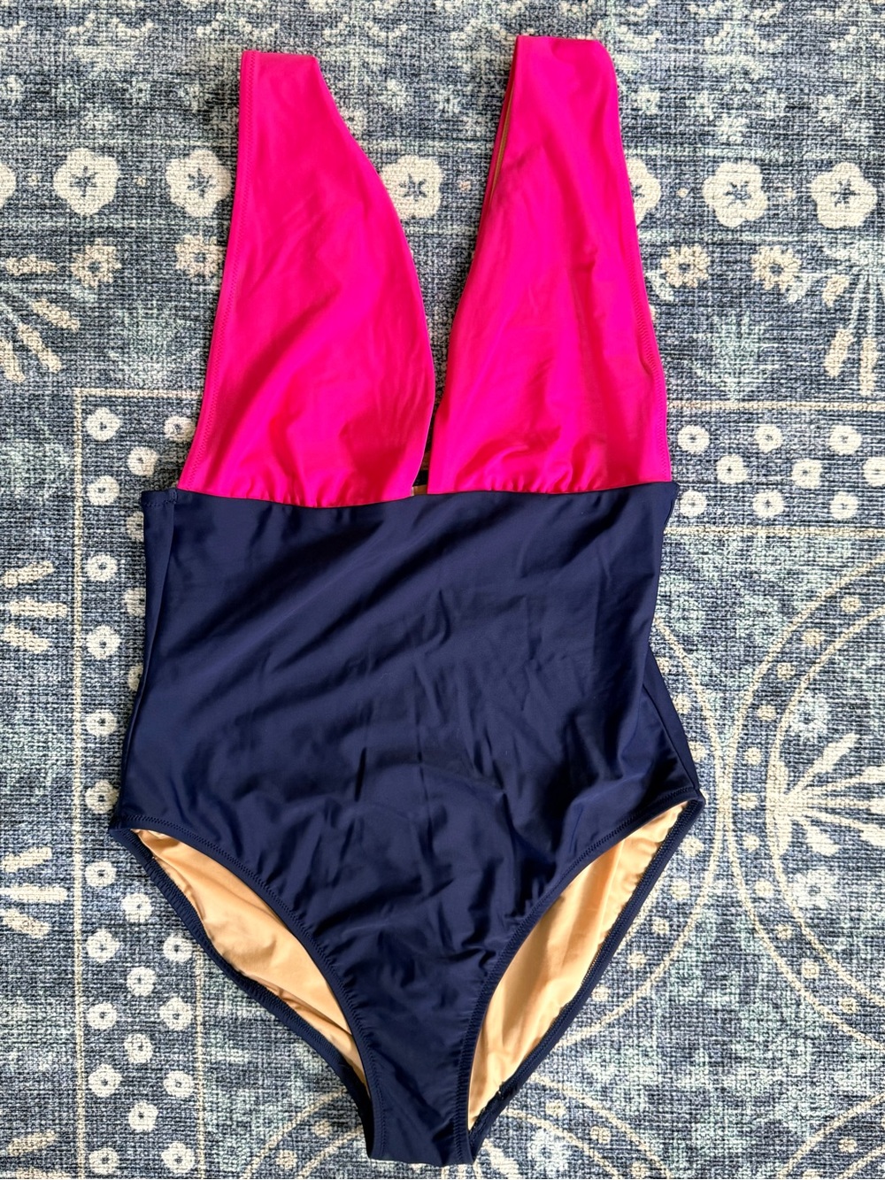 J.Crew One-Piece Swimsuit - Navy and Hot Pink